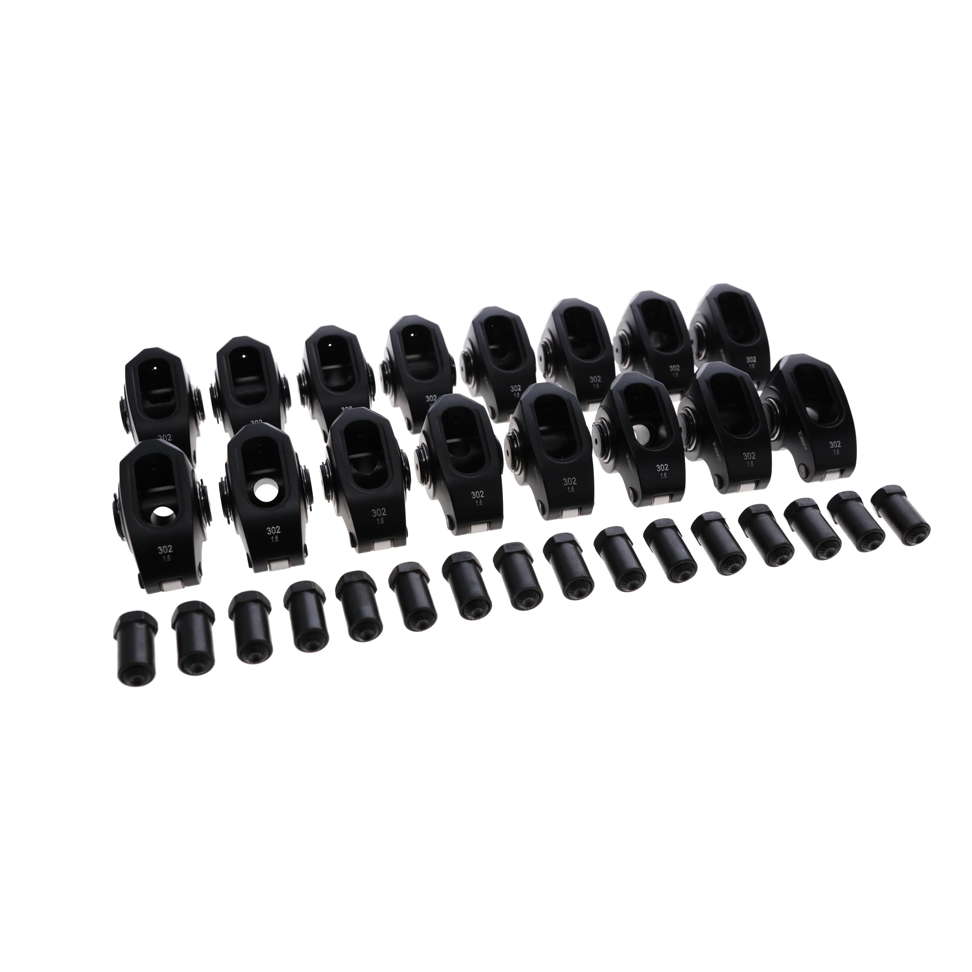 Small Block Ford Pro Series 2024 Aluminum Roller Rocker Arms, 1.6 Ratio, 7/16 in. Stud, Needle Bearing Tip